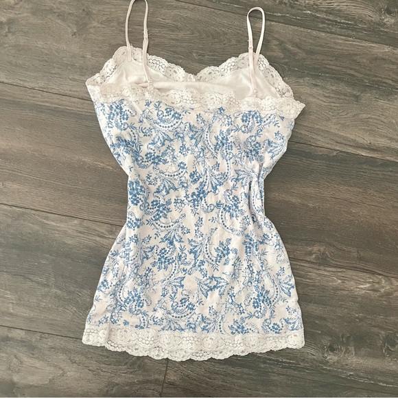 Aeropostale Cotton Floral Lace Trim Cami Top - Picture 2 of 4